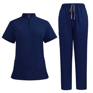 2025 nuevo conjunto de uniforme superior de enfermera femenina con cremallera pulóver Scrubs Stretch Hospital Jogger venta al por mayor conjunto de uniformes médicos de moda - Product Image 3
