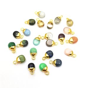 8-10mm Naturel Péridot Gemstone Pendentif Plaqué Or Tumble Forme Bijoux De Mode avec Pierres De Naissance Pierres De Naissance Naturelles Pierres Précieuses - Product Image 6