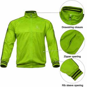 Conjunto de chándal de 2 piezas con cremallera completa cómodo informal para hombre, diseño atlético con cuello levantado para correr en invierno, deportes ecológicos - Product Image 4