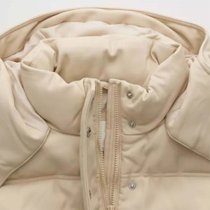 Chaleco Acolchado Neutral con Capucha para Mujer, Cómodo y de Algodón |   Chaqueta sin Mangas a la Moda para Uso en Exteriores - Product Image 6