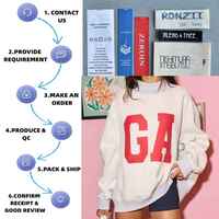 Sweat-shirt à col montant universitaire personnalisé Pull à col montant réversible Géorgie Sweat-shirt réversible
