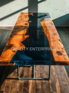 โต๊ะรับประทานอาหารทรงสี่เหลี่ยมผืนผ้าไม้อีพอกซีเรซินเป็นมิตรกับสิ่งแวดล้อมใช้ตกแต่งบ้าน - Product Image 6