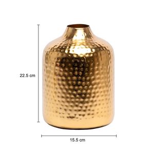 Florero de aluminio de diseño de lujo con aspecto desgastado y base ancha, perfecto para comedor de estilo rural - Product Image 6
