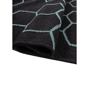 Tapis en laine tissés à la main Indusbar, motif géométrique classique, rectangulaires en jute, pour la maison et le couloir, en viscose - DWRM-117 - Product Image 2