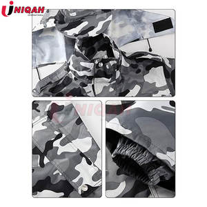 Tira reflectante verde fluorescente ensanchada empacable con capucha impermeable chaqueta de lluvia larga para adultos ropa impermeable reflectante para exteriores - Product Image 5