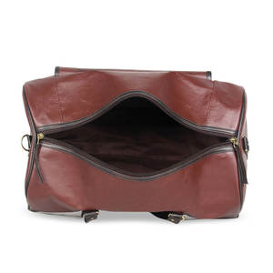 Meilleur sac de voyage de luxe de grande capacité en cuir véritable de haute qualité doublure en polyester durable couleur unique dernier prix sac de sport - Product Image 4