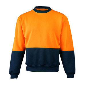 100% coton hommes haute visibilité haute visibilité veste à capuche travail Zip sweat à capuche vestes polaires - Product Image 5