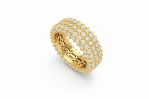 Anillo de Oro de 14K con Diamantes Naturales para Mujer, Modelo The Full Sparkle Row |   Diamante de Corte Brillante de 3.12 Quilates - Product Image 3
