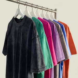 240Gsm T-shirt unisexe vierge à manches courtes, délavé à l'acide, 100% coton, grande taille, T-shirt surdimensionné pour hommes, expédition DDP - Product Image 1