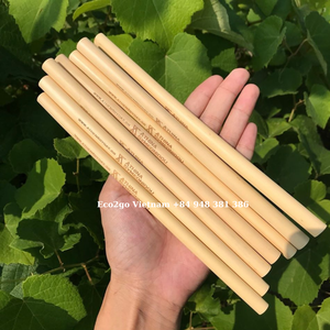 LOGO PERSONNALISÉ GRATUIT Pailles en bambou réutilisables Paille en bambou biodégradable et écologique de haute qualité et meilleur prix fabriquée au Vietnam - Product Image 1