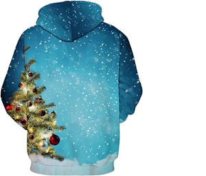 Sudadera CON CAPUCHA DE Navidad para hombre, estampado de moda, suelta, de manga larga, con capucha, sudadera iluminada, ropa de calle, alta visibilidad - Product Image 2