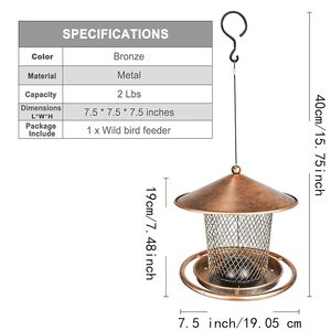 Mangeoire à oiseaux pour l'extérieur, facile à nettoyer, mangeoire suspendue multifonctionnelle pour balcon, cour, jardin - Product Image 2