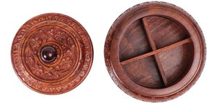 <b>Wooden</b> Large <b>Spice</b> <b>Rack</b> Organizer Box | Holder | Containers Without <b>Spices</b> (Masala Dabba <b>Spice</b> Box) - Product Image 2