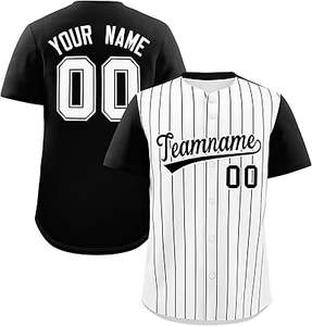 Camisetas de béisbol con botones personalizables para adultos Diseño único Transpirable Púrpura y blanco Ropa de Softbol - Product Image 1