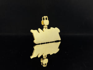 Pendentif de luxe en acier inoxydable plaqué rhodium imitation diamant CZ glacé Hip Hop unisexe - Product Image 5