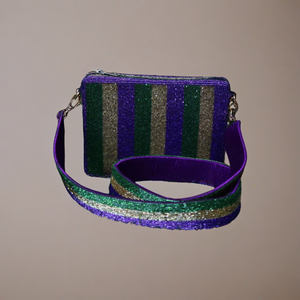 Joli design Mardi Gras sac à main perlé avec fermeture à glissière dames sacs à main sangles pour les célébrations du jour du match à la demande sacs à main perlés - Product Image 2