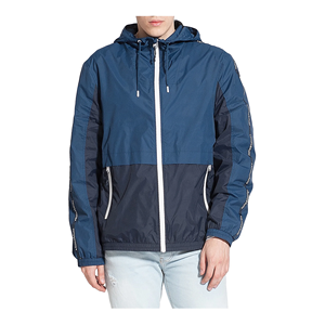 OEM Custom Logo Design Vintage <b>Men's</b> Regular Fit Grey Blue Contrast Color Full Sleeve Winter Canvas <b>Jacket</b> Zipper <b>Fly</b> Hood - Product Image 3