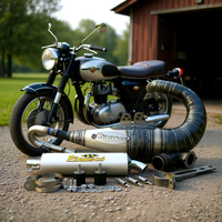 Système d'échappement pour moto Marmitta Zuera Factory Classic en acier inoxydable argenté pour rénovation/amélioration, fabriqué en Italie