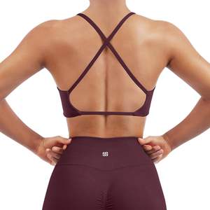 Conjunto de Sujetador deportivo de 2 piezas de algodón de alta calidad para mujer, diseño de tiras Reversible, espalda abierta, cuello en V, estampado, tallas de espalda abierta - Product Image 2