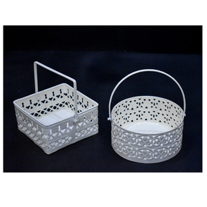 Tarro de cesto de metal decorativo de latón AK con soporte atractivo en acabado rosa y dorado para decoración de cafetería/Decoración Para sala de estar - Product Image 3