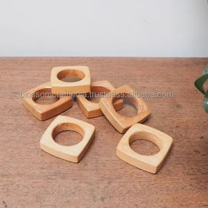แหวนรองผ้าเช็ดปากไม้ ทำจากไม้ธรรมชาติ เป็นมิตรกับสิ่งแวดล้อม ตกแต่งโต๊ะอาหาร สำหรับใช้ในบ้าน ห้องครัว ร้านอาหาร งานแต่งงาน งานอีเว้นท์ และงานปาร์ตี้ - Product Image 2