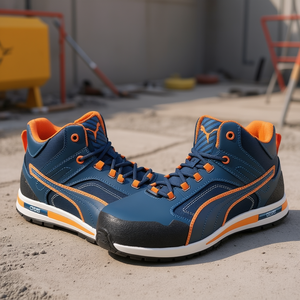รองเท้าบูทนิรภัย Crosstwist MID ไซส์ 45 สีน้ำเงิน/ส้ม พร้อมแถบสะท้อนแสง S3S FO HRO SR 20345:2022 สติ๊กเกอร์สะท้อนแสงแบบโปรโมชั่น - Product Image 3