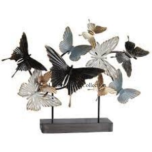 Papillon Accent Décoratif et Sculpture Statue Multicolore Avec Base En Métal Forme Rectangulaire Designer Fantaisie Look Décor À La Maison - Product Image 1