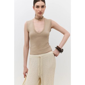 T-shirt décontracté et mignon pour femmes 100% coton Léger et respirant Coupe ajustée Tailles XS XXS XL avec décorations en maille et rayures - Product Image 2