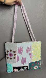 Perles de verre multicolores Poignée de sac faite à la main Sac à main décontracté Artisanat indien Couleur personnalisée Style baguette MS - Product Image 3
