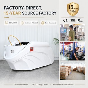 Chaise de massage électrique pour shampoing avec lumière LED, arche de brumisation, unité de lavage en position allongée, équipement de spa capillaire pour salon - Product Image 6