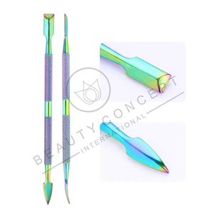 Fait sur mesure multicolore ongles cuticule poussoir durable écologique en acier inoxydable manucure pédicure nettoyant pour Concept de beauté - Product Image 5