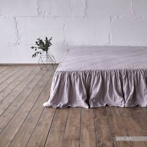 Falda de cama de lino blanco personalizada para Queen King, tamaño completo, Cottage Chic Dust Ruffle con función reunida, 200TC, uso doméstico y hotelero - Product Image 6