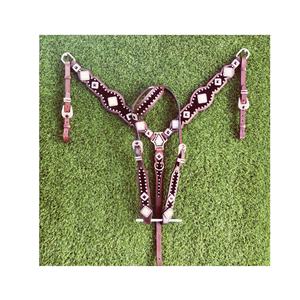 Juegos de tachuelas Western Headstalls con ajuste personalizado con nombre de marca personalizado Western Saddle Headstall Horse Tack Antique Engrave - Product Image 1