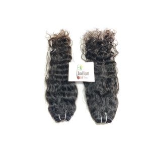 Paquets de cheveux humains vierges bruts non transformés de la meilleure qualité de l'Inde Extensions de cheveux du temple indien du sud Cheveux cuticules ondulés naturels - Product Image 4