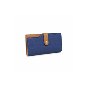 Cartera de Mano con Cierre de Cremallera y Broche en Color Bronceado y Azul Marino, Producto Práctico y Elegante - Product Image 1