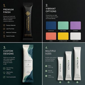 Custom Digital Printing Premium Creatine Monohydrate Powder Stick Pack Sachet Dietary Supplement Packaging Pouch Your Own Design - Product Image 2