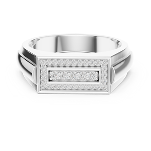 18K Moissanite and <b>CZ</b> <b>Ring</b> in Silver for Daily Wear - Product Image 4