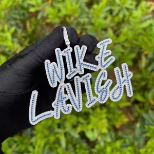 VVS Lab Grown Hip Hop Rapper Pendentifs de lettres glacées disponibles aux meilleurs prix avec du matériel en or 10K/14K/18K - Product Image 1