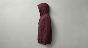 <b>Men's</b> <b>Burgundy</b> Fleece Pullover <b>Hoodie</b> with Front Logo Pocket Long Sleeve Winter Casual Streetwear 6XL - Product Image 2