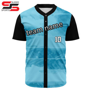 Hot Sale Custom Blank 100% Polyester Raglan Baseball Shirt Button Down Custom Baseball Jersey - Product Image 1