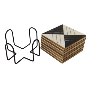 Handmade Designer <b>Square</b> Wooden Coasters Brass Inlay Drink Top Selling Custom Shape and Size Sharp Cutting - Product Image 1