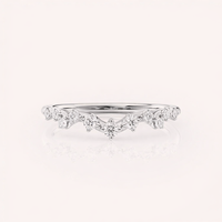 Anillo de Boda con Corona de Diamantes Cultivados en Laboratorio con Certificación IGI, Oro Rosa/Blanco y Amarillo de 18K, Banda de Tiara Curva con Diamantes