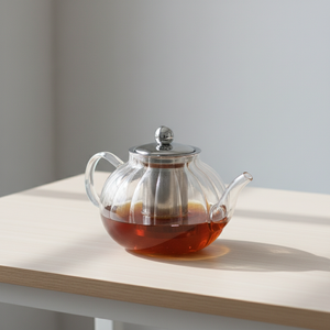 Théière en verre borosilicate résistant à la chaleur de 800 ml avec couvercle en acier inoxydable, style Europe du Nord, pour boissons chaudes/froides, vente en gros 3306320-0.8 - Product Image 3