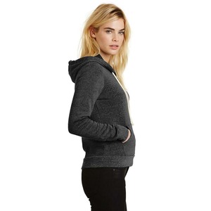 Sweat à capuche en molleton écologique Deep Grey pour femme - Product Image 3
