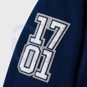 Nouvelle veste universitaire de baseball bleu foncé pour hommes et femmes, vêtements de sport d'hiver pour couples, streetwear, logo sur le devant, haute qualité - Product Image 5