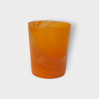 Bougie votive en verre soufflé à la main, orange, en verre sodalime, artisanat indien moderne et luxueux, pour décoration intérieure, Noël, porte, maison, verrerie