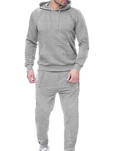 Conjuntos de chándal para hombre de nuevo diseño 2024, chándal con capucha de Color sólido a la moda para hombre, chándal para correr, traje deportivo para hombre - Product Image 3