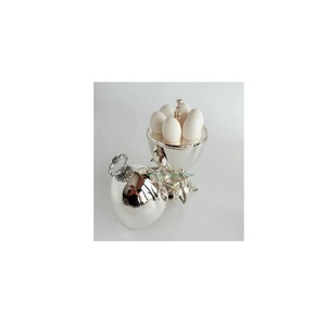 Elegant Design Silver Color Egg <b>Storage</b> Holder Organizer Metal Chicken Egg <b>Basket</b> With Handle for Home Kitchenware Usage Supply - Product Image 1