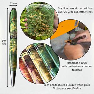 School Business Personalized Resin <b>Pen</b> Promotional Stabilied Wood Ballpoint <b>Pen</b> with Custom Logo Printed - Product Image 6