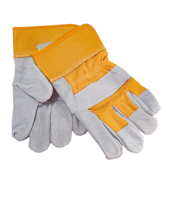 Gants de travail en cuir fendu de vache naturelle jaune de haute qualité Travail du fabricant - Product Image 2